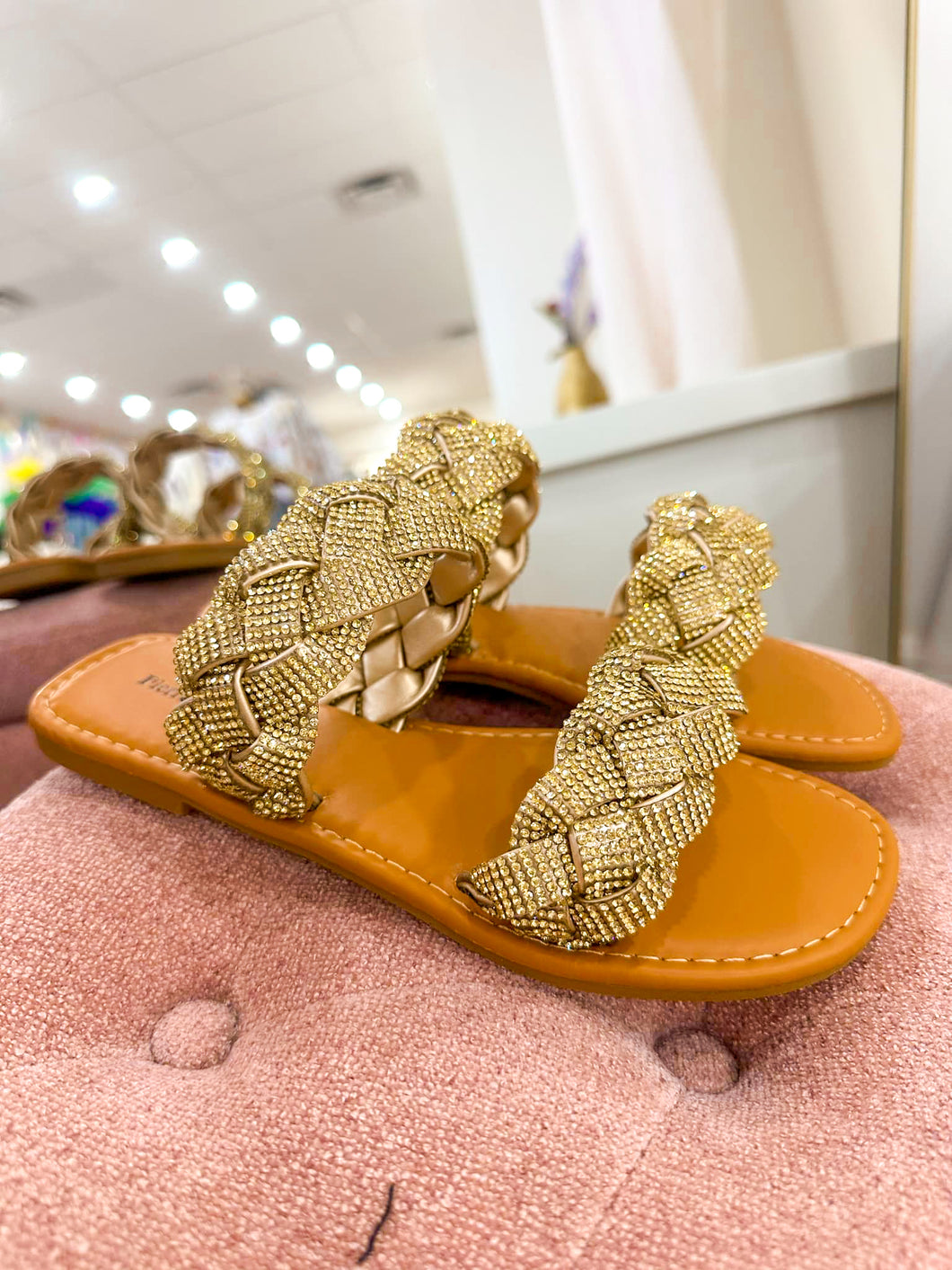 Chester Gold Braided Sandal