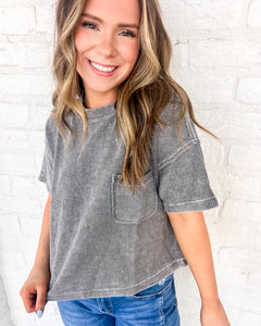 Wanting To Stay Charcoal Top