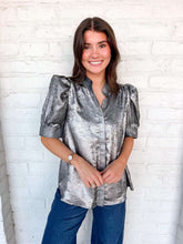 Load image into Gallery viewer, Just Because Charcoal Metallic Top