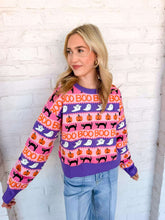 Load image into Gallery viewer, Happy Halloween Purple Sweater