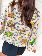 Load image into Gallery viewer, Queen Of Sparkles Ivory Flower Print Thanksgiving Button Up Cardigan