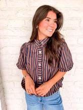 Load image into Gallery viewer, The Harper Navy Brown Top