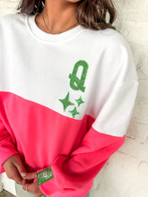 Load image into Gallery viewer, Queen Of Sparkles Colorblock QOS Logo Sweatshirt