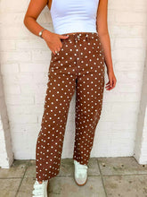 Load image into Gallery viewer, Say My Name Brown Polka Dot Pants