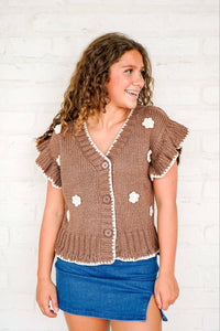 Falling Behind Brown Cardigan