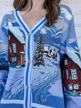 Load image into Gallery viewer, Queen Of Sparkles Blue &amp; White Snow Town Cardigan