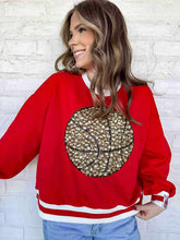 Load image into Gallery viewer, Queen of Sparkles Red Jeweled Basketball Sweatshirt