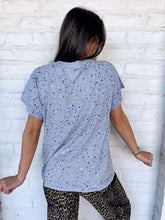 Load image into Gallery viewer, Queen Of Sparkles Grey Multi Rhinestone Tee