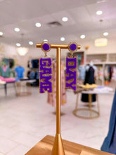 Load image into Gallery viewer, Sparkling Purple Gameday Earrings