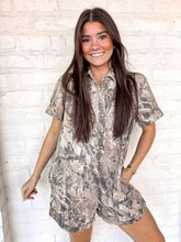 Load image into Gallery viewer, Tune In Camo Denim Romper