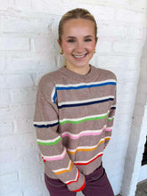 Load image into Gallery viewer, THML Stripe Love Taupe Sweater