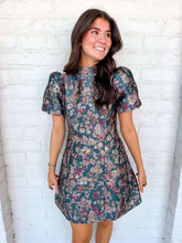 Load image into Gallery viewer, Take It All Teal Mock Bubble Sleeve Dress