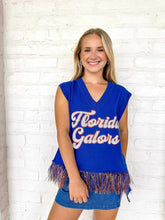Load image into Gallery viewer, Queen Of Sparkles Florida Gators Feather Bottom Sweater Tank