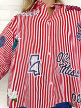 Load image into Gallery viewer, Queen Of Sparkles Ole Miss Mini Icon Stripe Button Down