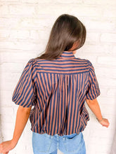 Load image into Gallery viewer, The Harper Navy Brown Top