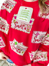 Load image into Gallery viewer, Queen Of Sparkles Letters to Santa Red Sweatshirt