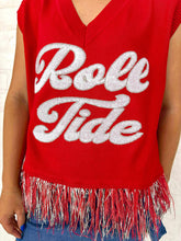 Load image into Gallery viewer, Queen Of Sparkles Alabama Feather Bottom Tank Sweater