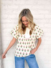 Load image into Gallery viewer, Winning The Game Cream &amp; Pink Top