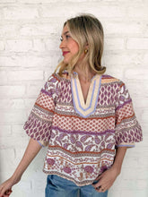 Load image into Gallery viewer, Flower Power Sand Multi Print Top