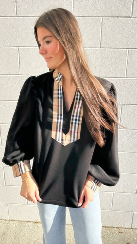 Always Inspired Black Burberry Top