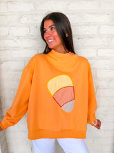 Load image into Gallery viewer, Queen Of Sparkles Light Orange Gingham Candy Corn Mockneck