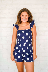 Thinking About You Navy Polka Dot Romper