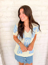 Load image into Gallery viewer, Much Needed Blue Bow Top