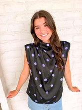 Load image into Gallery viewer, Leave Me There Black Polka Dot Top