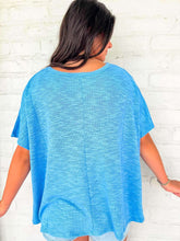 Load image into Gallery viewer, Sunset Stroll Cornflower Blue Oversized Top