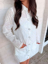 Load image into Gallery viewer, Holding On Eyelet Lace White Dress