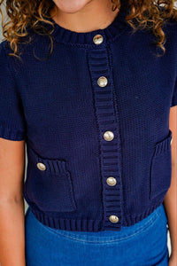 Business As Usual Navy Cardigan