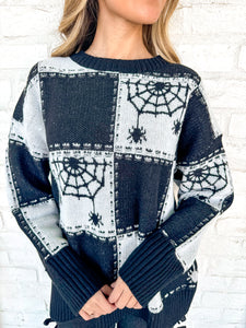 Queen Of Spider Web Sweater Black