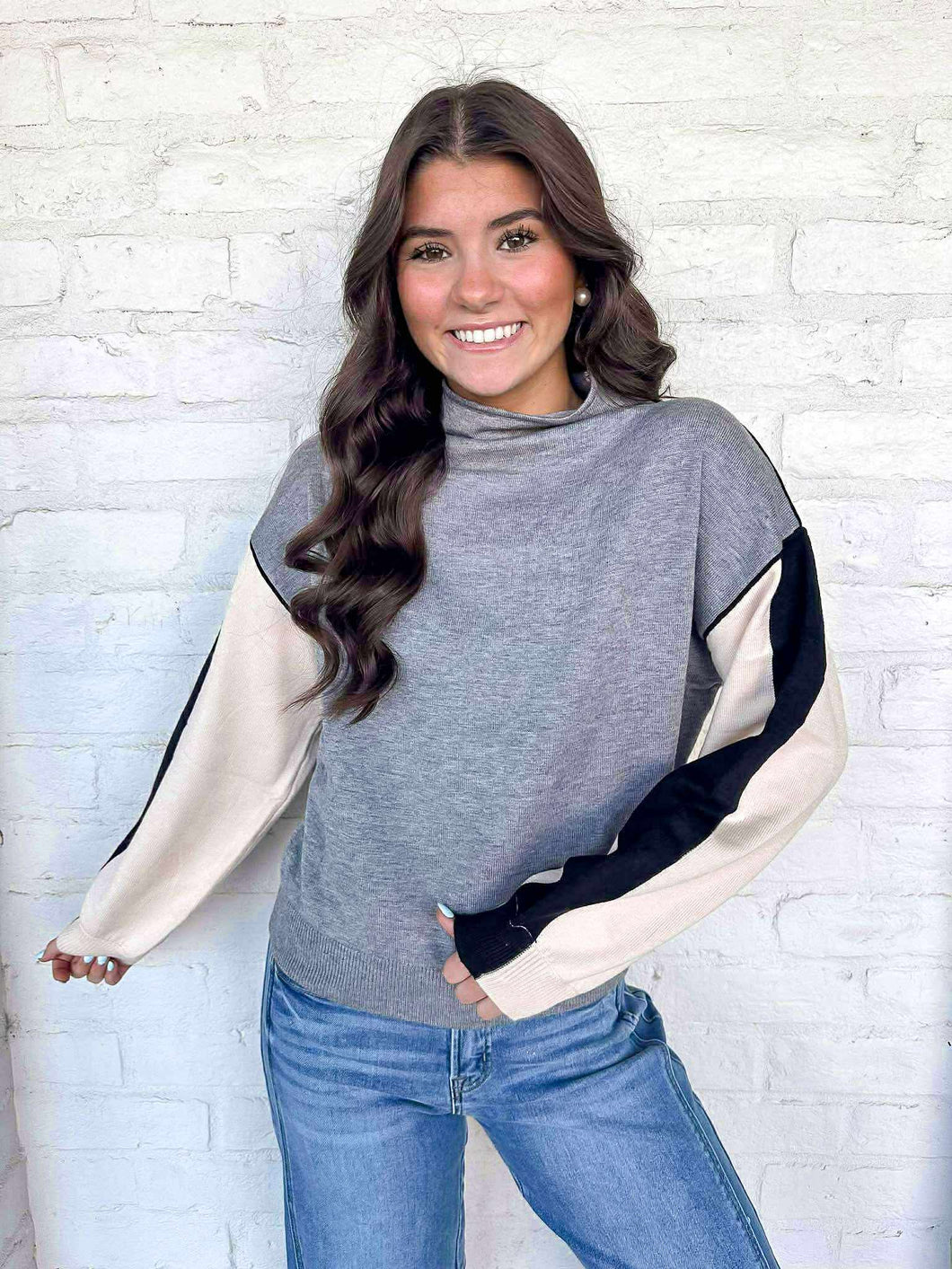 THML Warm Winters Color-block Sweater