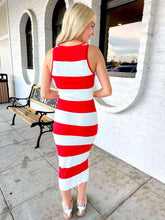 Load image into Gallery viewer, Just A Feeling Red Stripe Dress