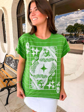 Load image into Gallery viewer, Queen Of Sparkles Green Football Field Queen Card Logo Top