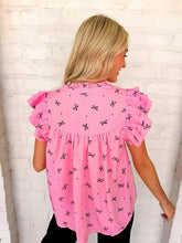 Load image into Gallery viewer, Bow Print Pink Top