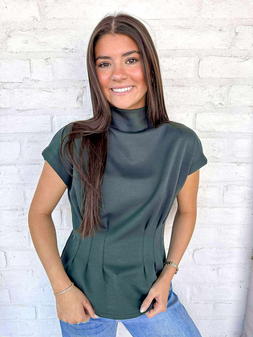 Keep Me Company Dark Green Top