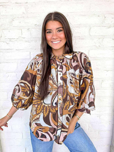 Figure You Out Brown Top