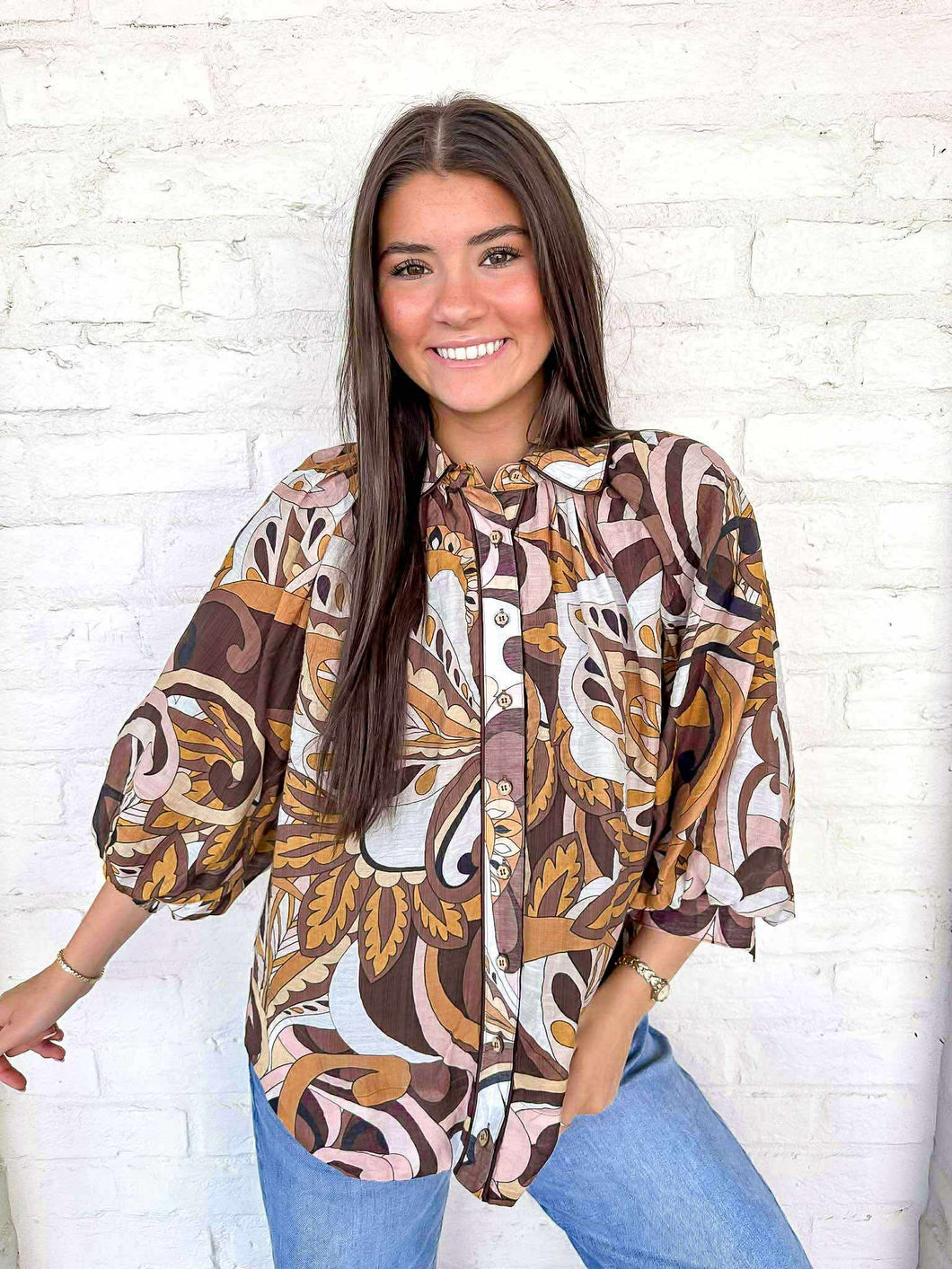 Figure You Out Brown Top