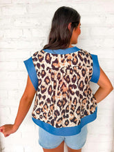 Load image into Gallery viewer, THML For The Wild Cheetah &amp; Denim Top