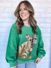 Load image into Gallery viewer, Queen Of Sparkles Green French Bulldog Sweatshirt