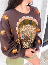 Load image into Gallery viewer, Queen Of Sparkles Brown Turkey &amp; Leaves Sweatshirt
