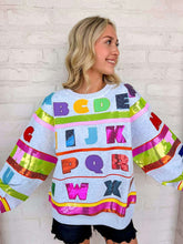 Load image into Gallery viewer, Queen Of Sparkles Grey Multi ABCs Sweatshirt