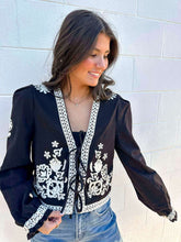 Load image into Gallery viewer, Blame On You Black Embroidered Jacket