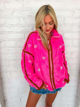 Load image into Gallery viewer, Queen Of Sparkles Hot Pink Rhinestone Zip Up Fleece