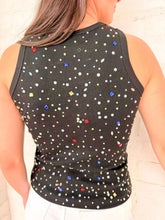 Load image into Gallery viewer, Queen Of Sparkles Black Multi Rhinestone Tank Top