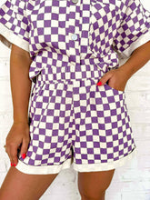 Load image into Gallery viewer, Check On Me Purple Denim Shorts