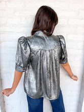 Load image into Gallery viewer, Just Because Charcoal Metallic Top