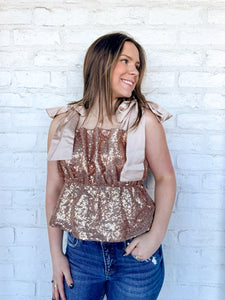 Shimmery Nights Gold Top