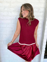 Load image into Gallery viewer, Holding Onto Joy Burgundy Dress